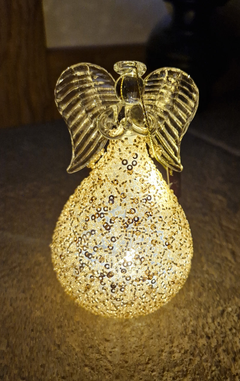 Alinterior - Christmas - Light angel - Pearl - Transparent gold - Glass