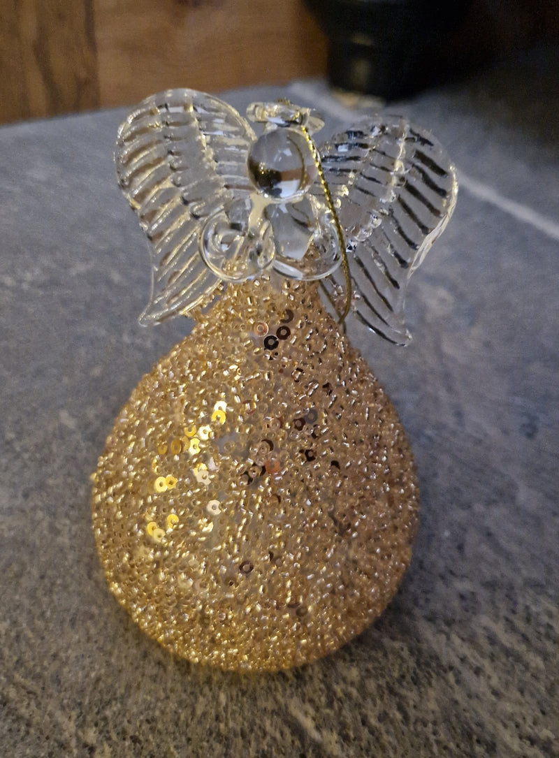 Alinterior - Weihnachten - Lichterengel - Perle - Transparentes Gold - Glas