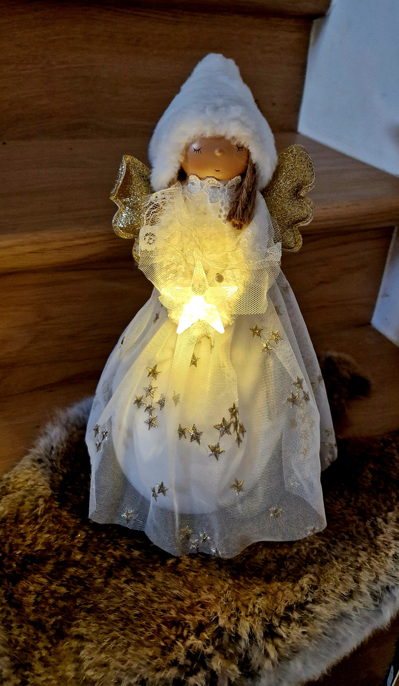 Al interior - Angel - Doll - Standing - Beige White - Luminous STAR - LED