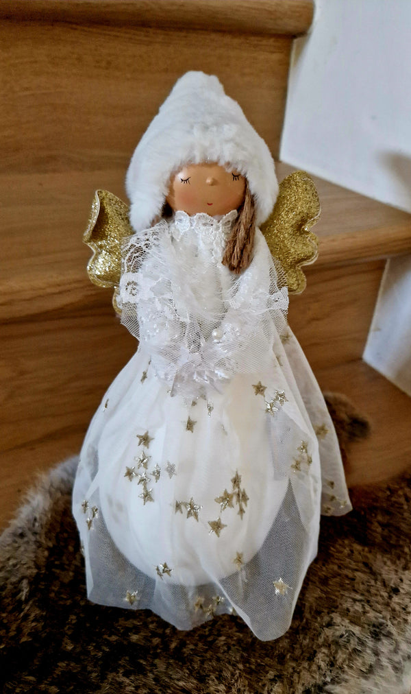 Al interior - Angel - Doll - Standing - Beige White - Luminous STAR - LED