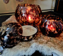 Alinterieur - Theelicht/Geurkaars/Waxine - Kerstbal - Glas - Blurred BRUIN