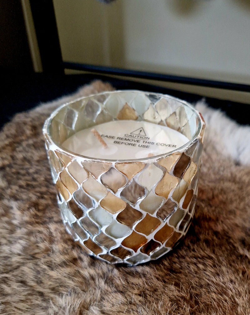 Alinterior - Scented candle - Mosaic Gold - Glass - Tealight