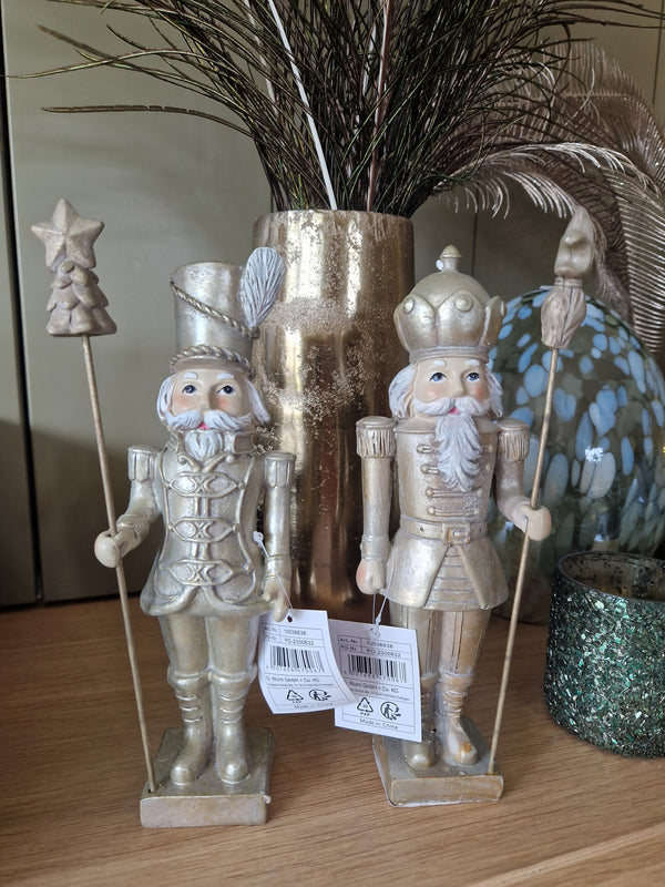 Alinterieur - Christmas - Set of 2 nutcrackers - Poly - Gold - 12x28x6