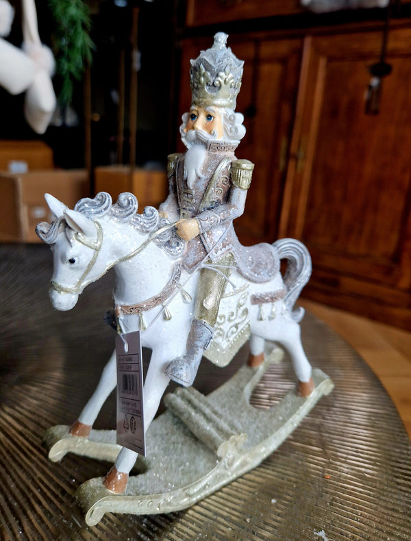 Alinterieur - Christmas - Nutcracker on rocking horse - Poly - 14x19x5