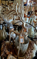 Alinterieur - Kerst - Rendier zilver - Rechtopstaand - Metaal - 20x38x10