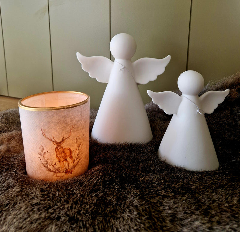 Kerst - Decoratieve Engel - Wit - Porselein