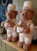 Alinterieur - Kerst - Beer met trommel - beigewitgoud