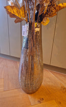 Alinterieur - Vaas - Amberkleur  - Glas - traanvorm