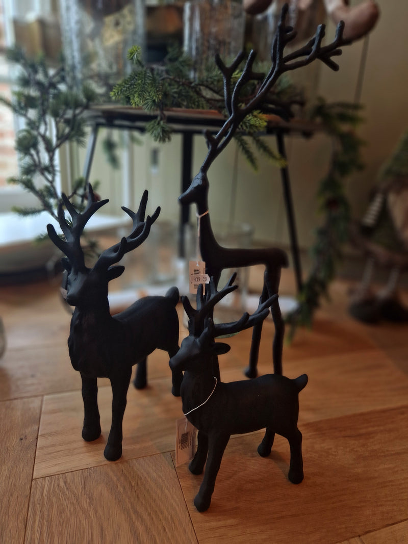 Alinterior - Christmas - Upright reindeer/deer - Black - Poly