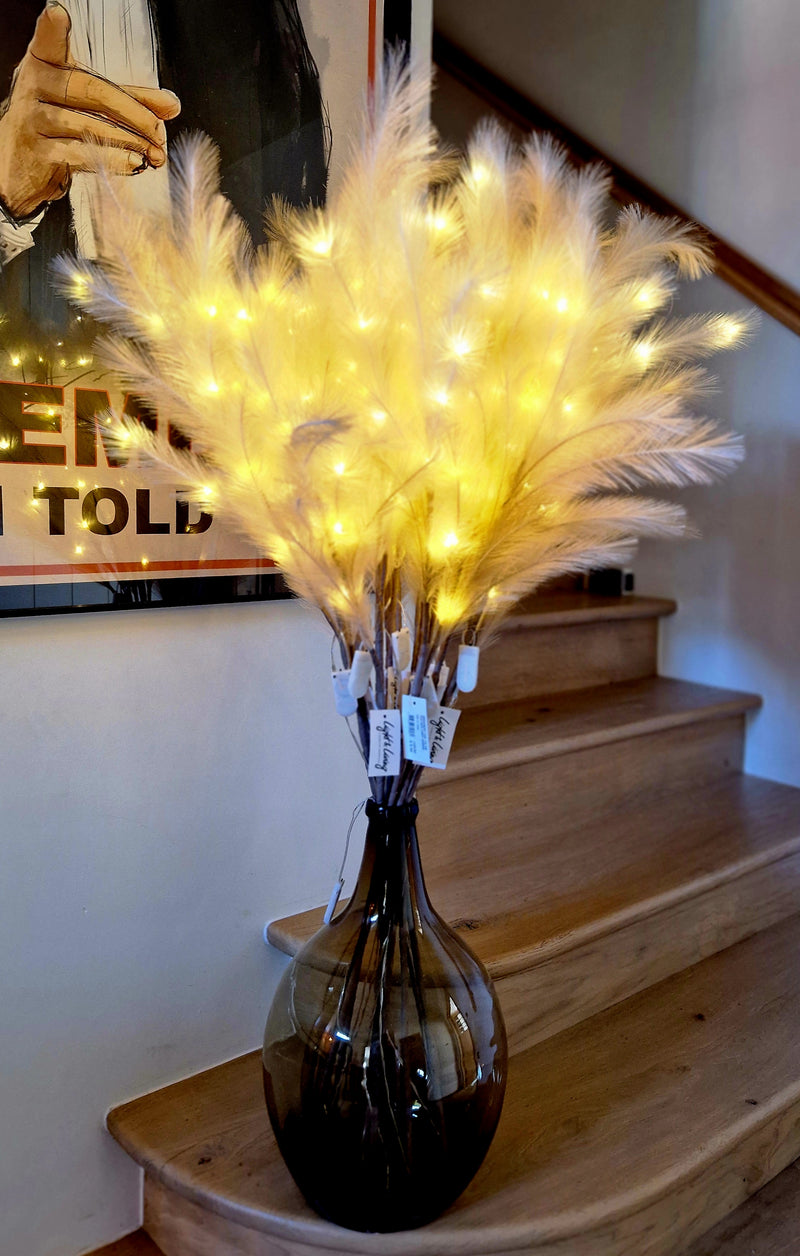 Alinterieur - Vaas - Mondgeblazen vaas - Bruinig glas - hoogte 43cm
