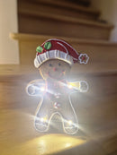Alinterieur - Kerstfiguur  - Kerst - Cookie - Incl Verlichting - Bruinrood - 22x9x34