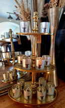 Alinterieur - Theelicht- Windlicht - Hert/rendier met gewei - Goud - 2 formaten