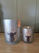 Alinterieur - Theelicht- Windlicht - Hert/rendier met gewei - Goud - 2 formaten