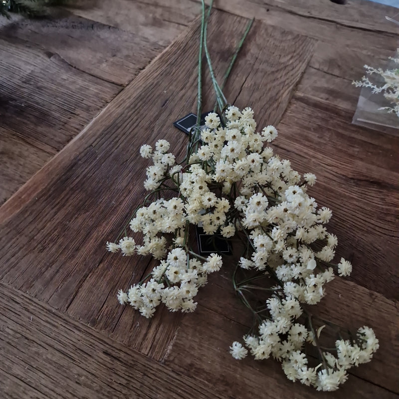 Alinterier - Set mit 3 künstlichen Blumen - Gyps - 2 Zweige