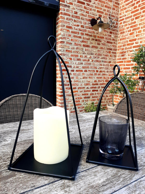 Alinterieur - Set of 2 metal lantern holders - Black