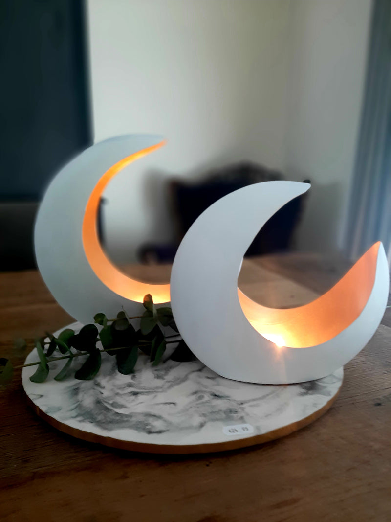 Al-Interieur - Plateau - Untertasse - Rund - Marmoroptik - Weißgrau - Handgefertigt