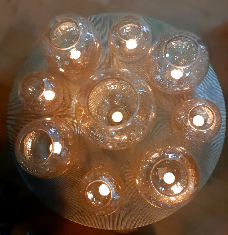 Al interior - Tealight - Gold glass - Crackle - Round - Large