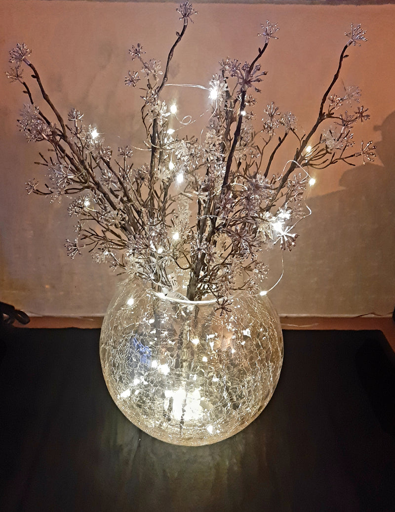Al interior - Tealight - Gold glass - Crackle - Round - Large