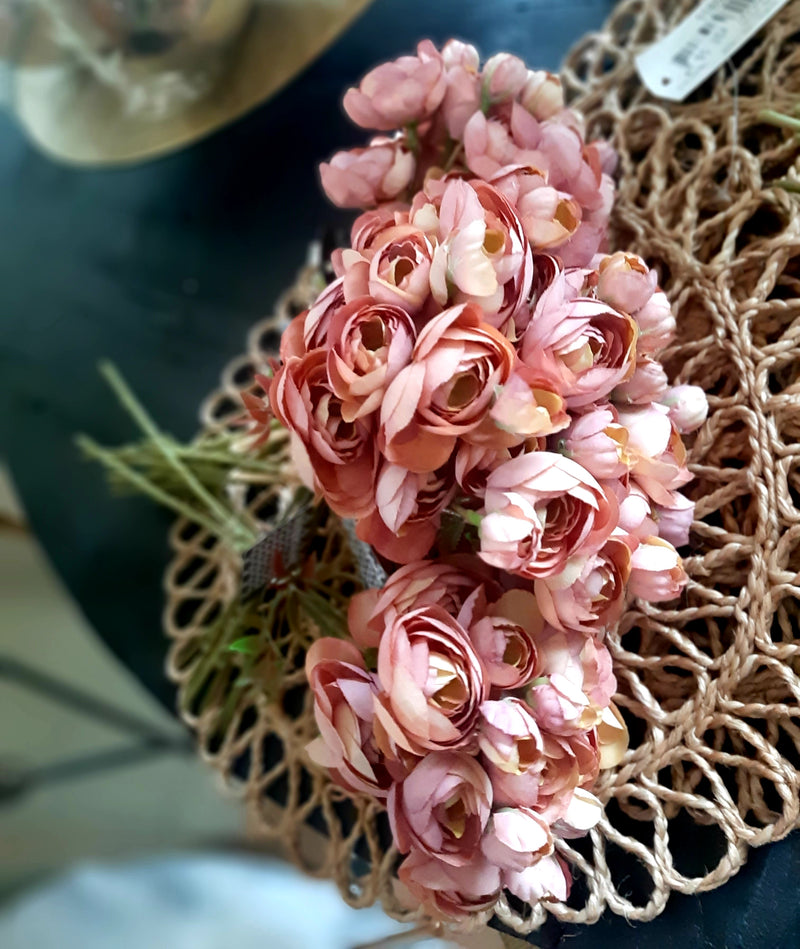 Alinterieur - Artificial flowers - Rose bouquet - Old pink