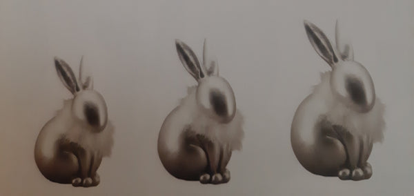 Alinterior - Easter Bunny Silver Gray - White Down - Sitting
