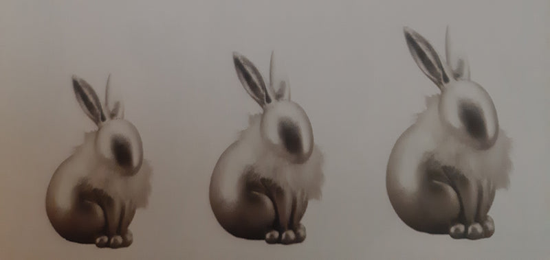 Alinterior - Easter Bunny Silver Gray - White Down - Sitting
