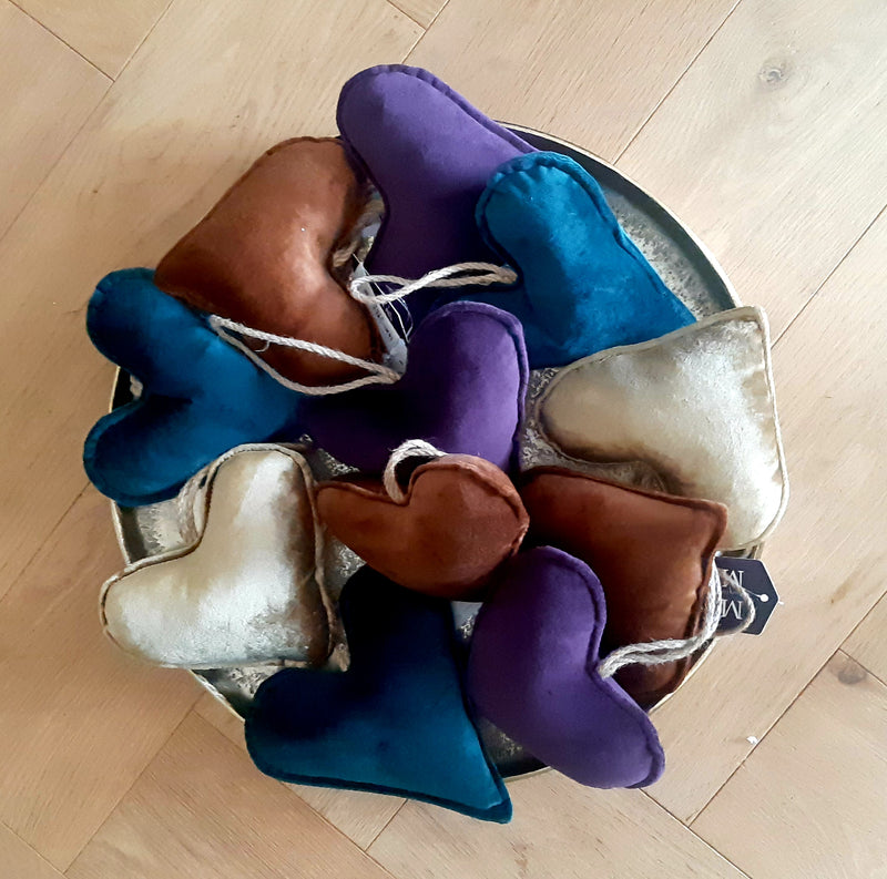 Alinterior - Pendant - Christmas ball - Heart - Velour