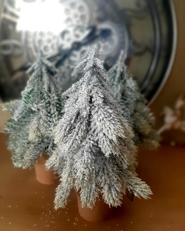 Alinterior - Decorative Christmas tree - Artificial Christmas tree - Snowy - Narrow
