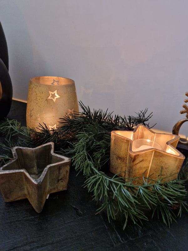 Alinterieur - Kerst -  Set van 2 Theelichten - Stervorm -Goud