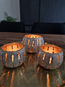Alinterieur -set van 3 Theelichten - Boho - Goud - Metaal - Rond
