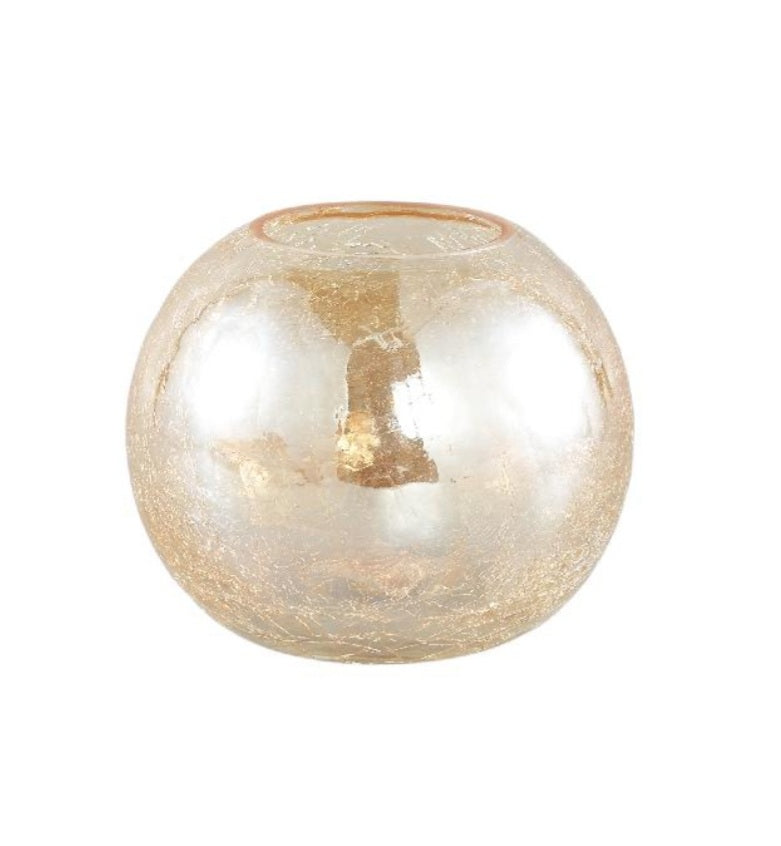 Al interior - Tealight - Gold glass - Crackle - Round - Large